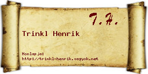 Trinkl Henrik névjegykártya
